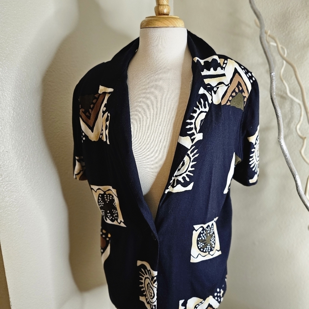 Vintage Cabrais Hawaiian Shirt Women's Size 1X Tropical Print
